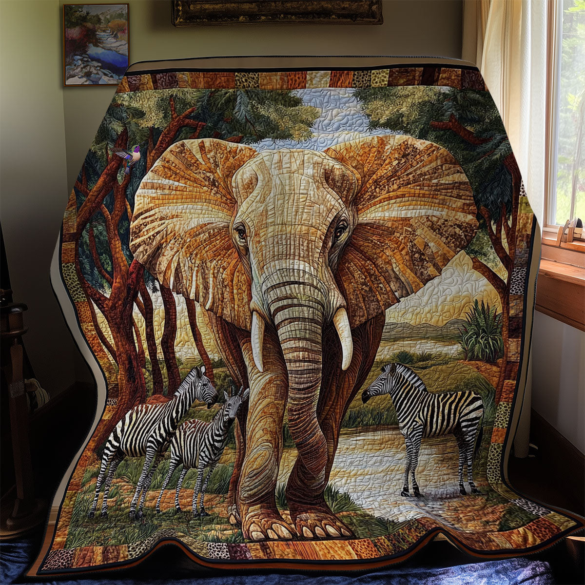 Zebra And Elephant WY2011037CL Quilt