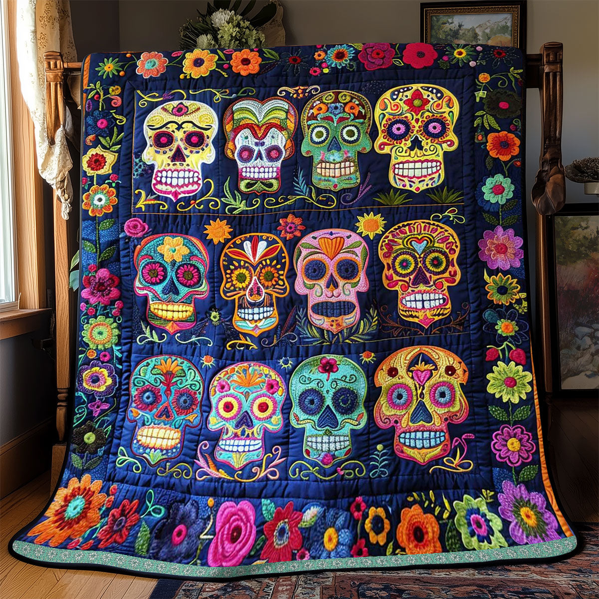 Sugar Skulls WJ1109023CL Quilt