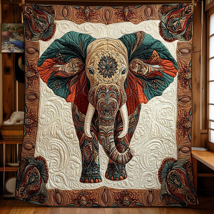 Patchwork Abstract Elephant WY0201041CL Quilt