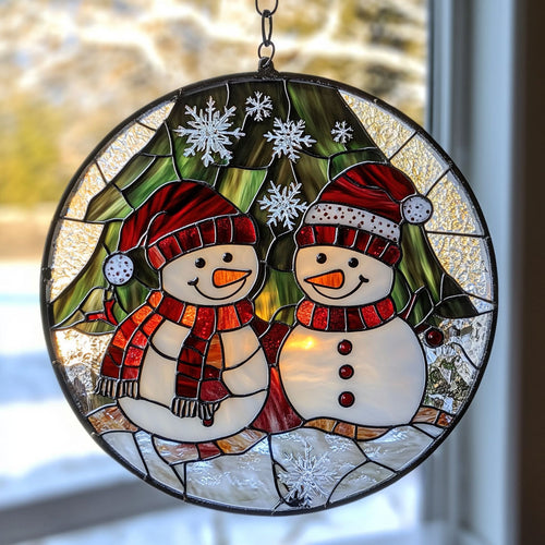 Snowman WJ1511048CL Stained Glass Suncatcher