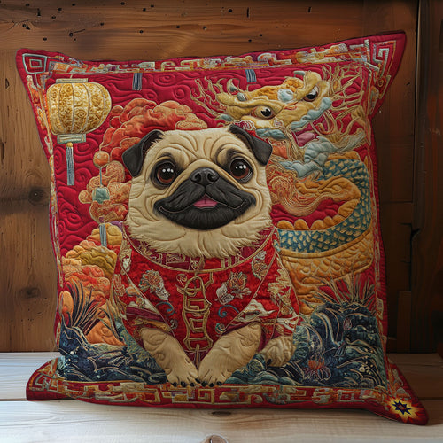 Pug In New Year WY1712094CL Quilt Pillow Case