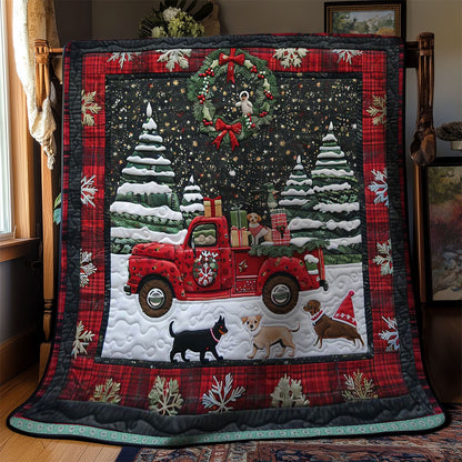 Red Truck Christmas Pups WN1109033CL Quilt