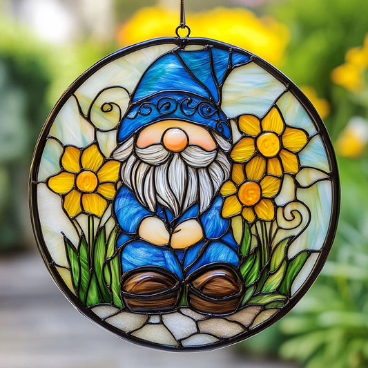 Gnome In Yellow Garden WY2202158CL Suncatcher