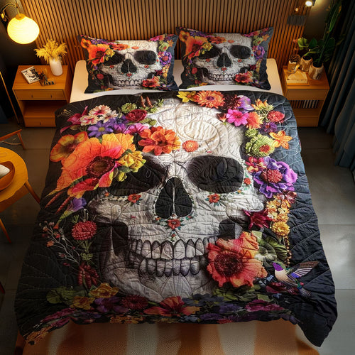 Skull And Blooms WN2110112CL Duvet Cover Set