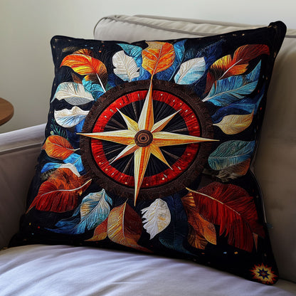 Compass Feather WY0412096CL Quilt Pillow Case