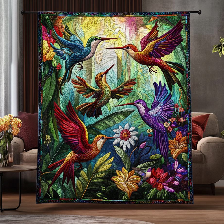 Hummingbird Tropical Forest  WU0411024CL Quilt