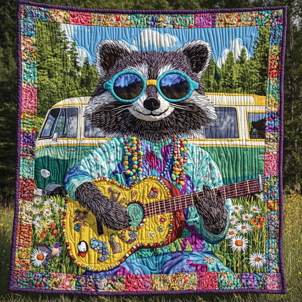 Hippie Raccoon WY1912043CL Quilt