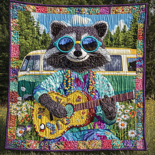 Hippie Raccoon WY1912043CL Quilt