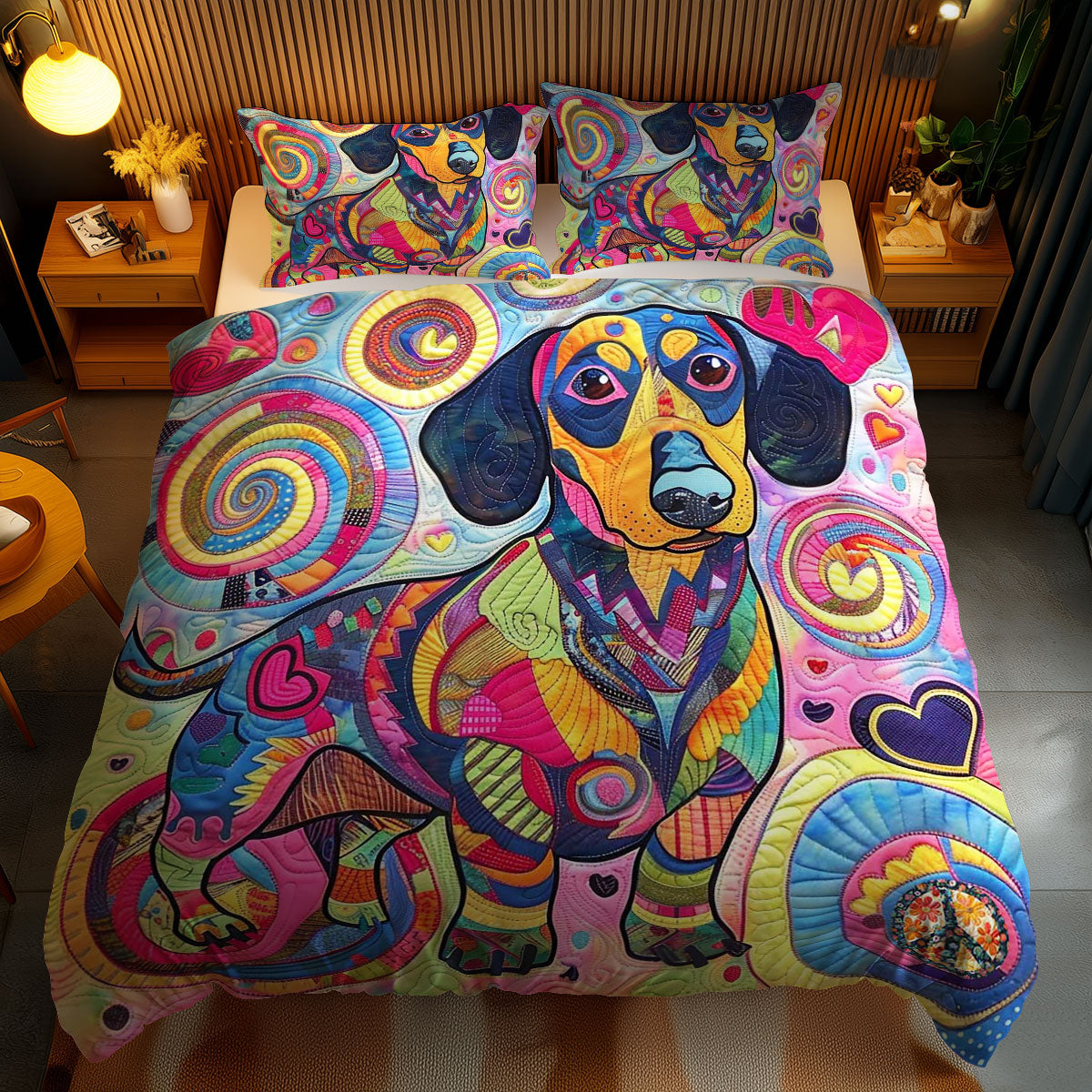 Dachshund Quilt Magic WN2110085CL Duvet Cover Set