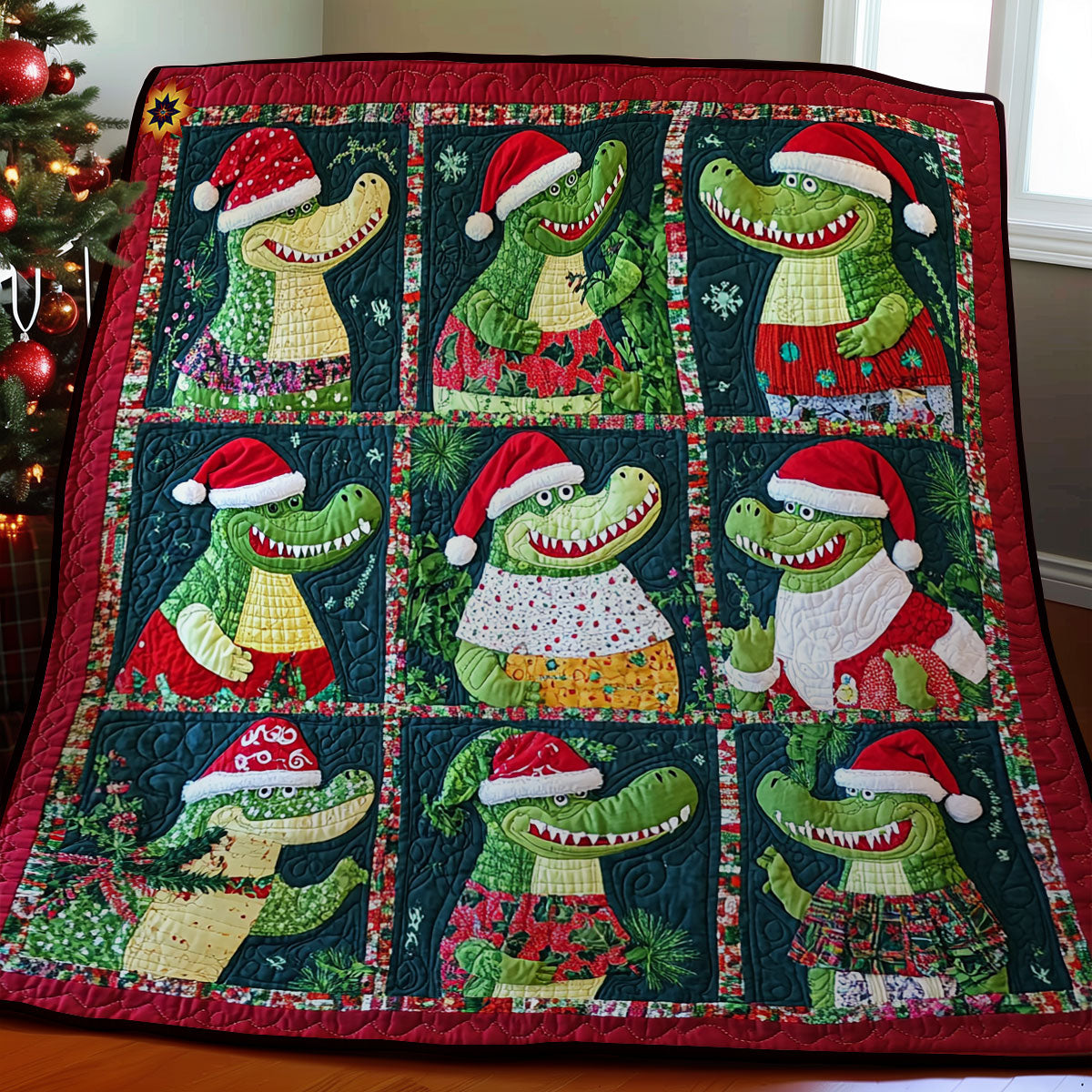 Santa Crocodile WY1411043CL Quilt