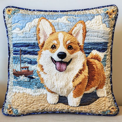 Corgi Happy WT0703037CL Quilt Pillow Case