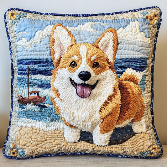 Corgi Happy WT0703037CL Quilt Pillow Case