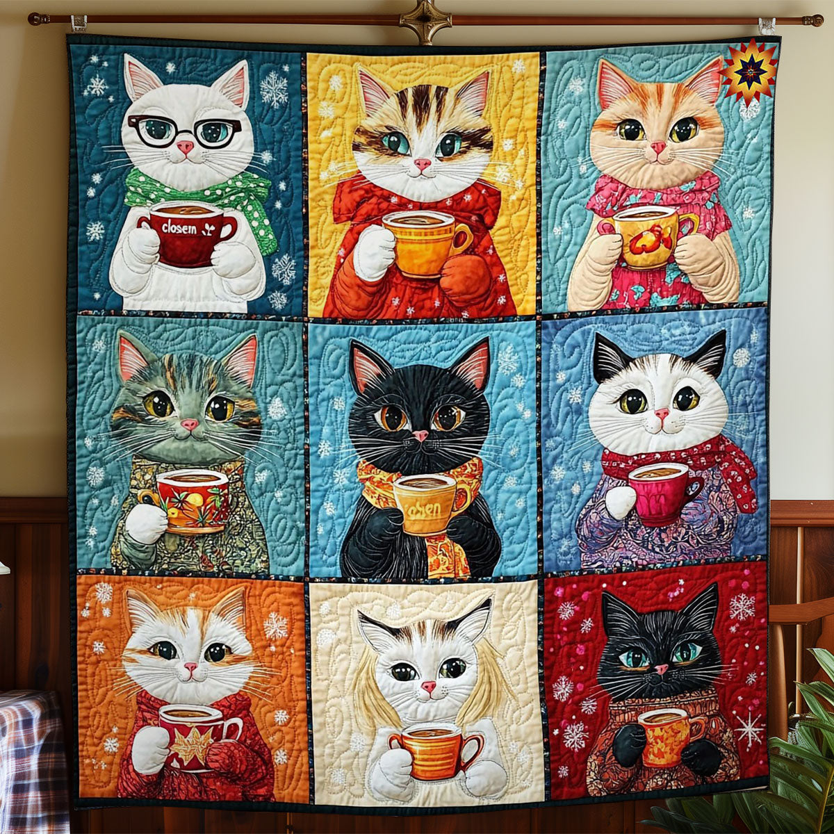 Teacup Cat WY1012052CL Quilt