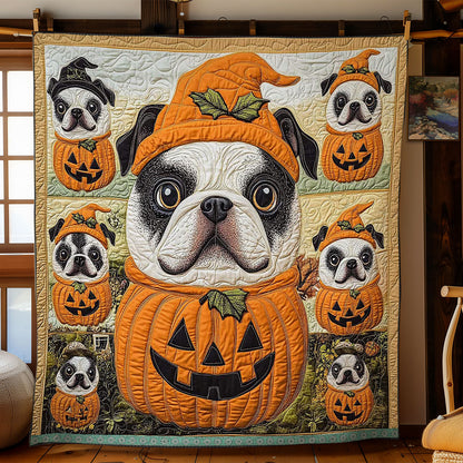 Bulldog Jack O' Lantern WN2609062CL Quilt