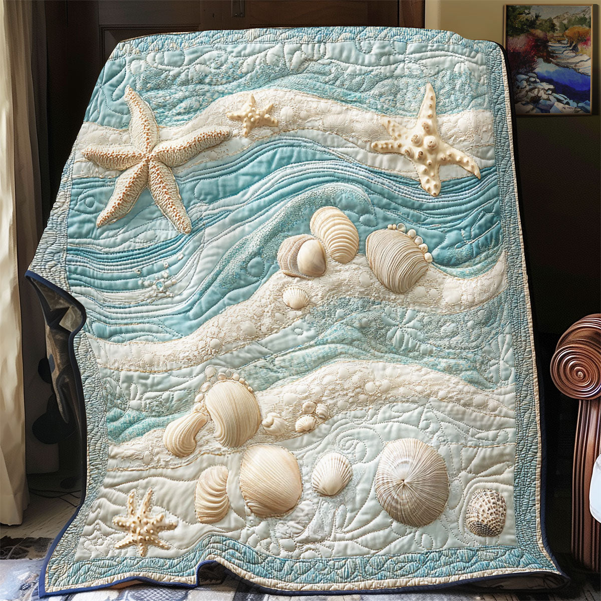 Seashell In Beach WY1202129CL Quilt