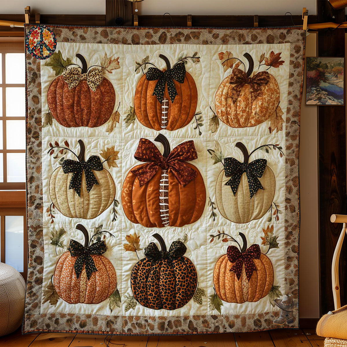 Wild Print Pumpkins WN2711056CL Quilt