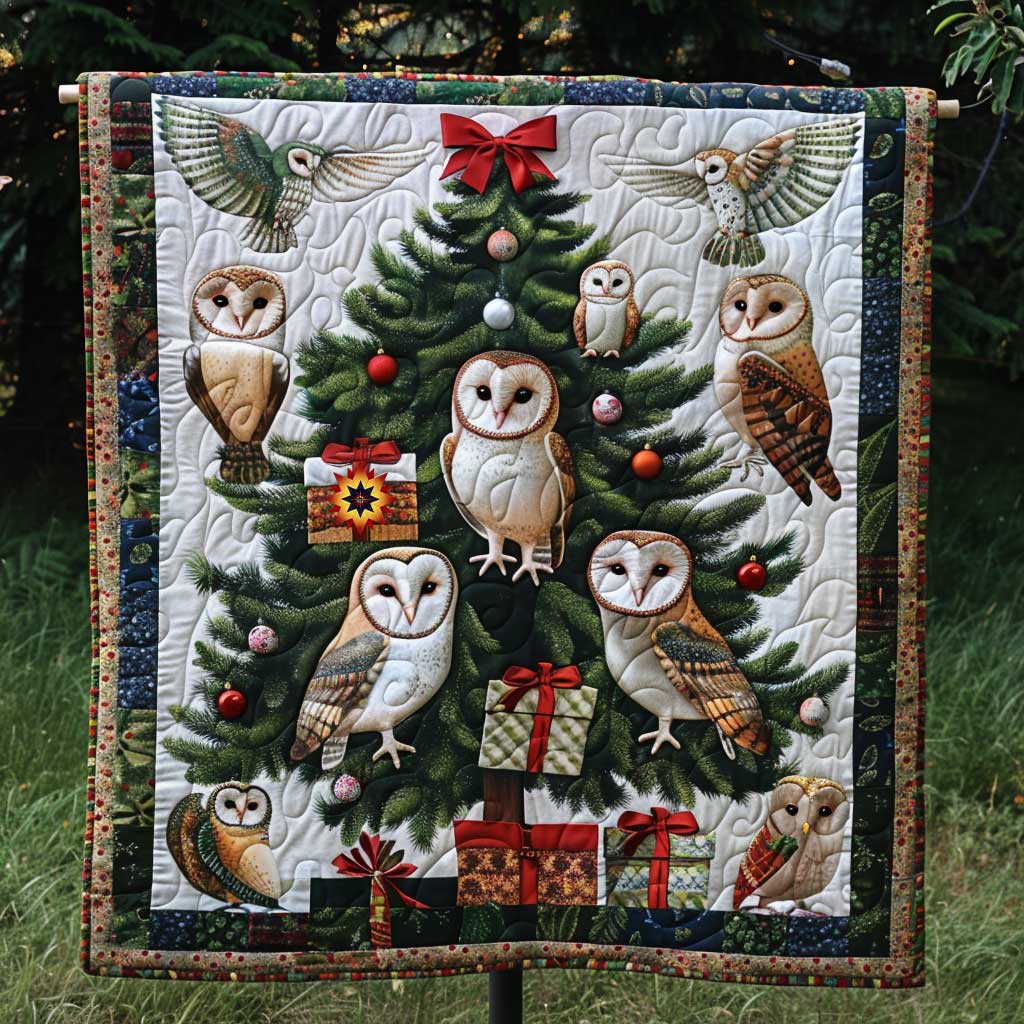 Decorating Owl Christmas Tree WP1210025CL Quilt