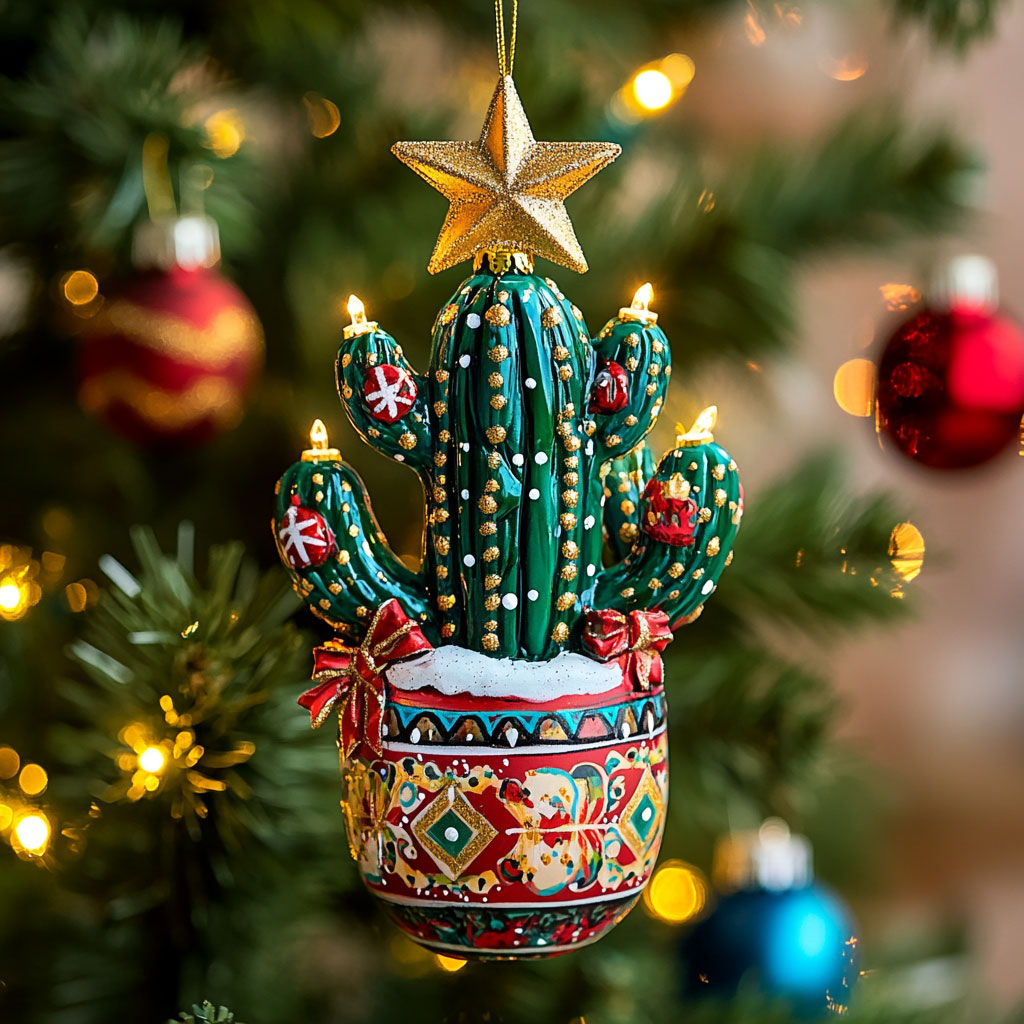 Cactus Christmas Glow CW2411074CL Christmas Ornament