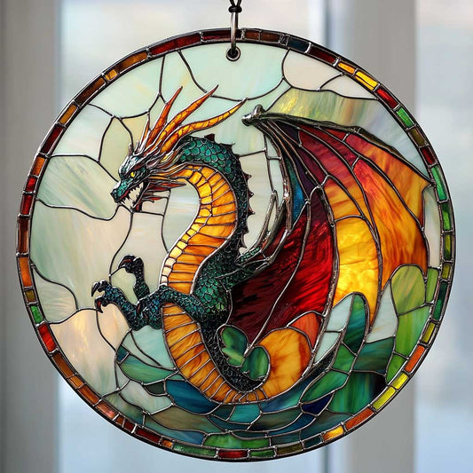 Dragon WJ0410038CL Stained Glass Suncatcher