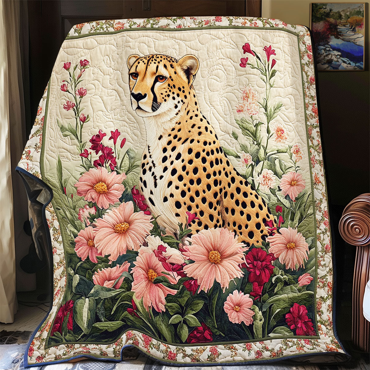 Cheetah In Flower WY0202010CL Quilt