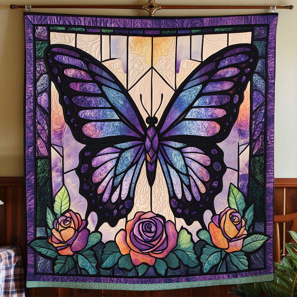 Purple Butterfly WX1612033CL Quilt