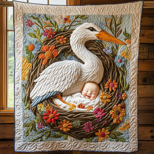 Stork And Baby CP0307044CL Quilt
