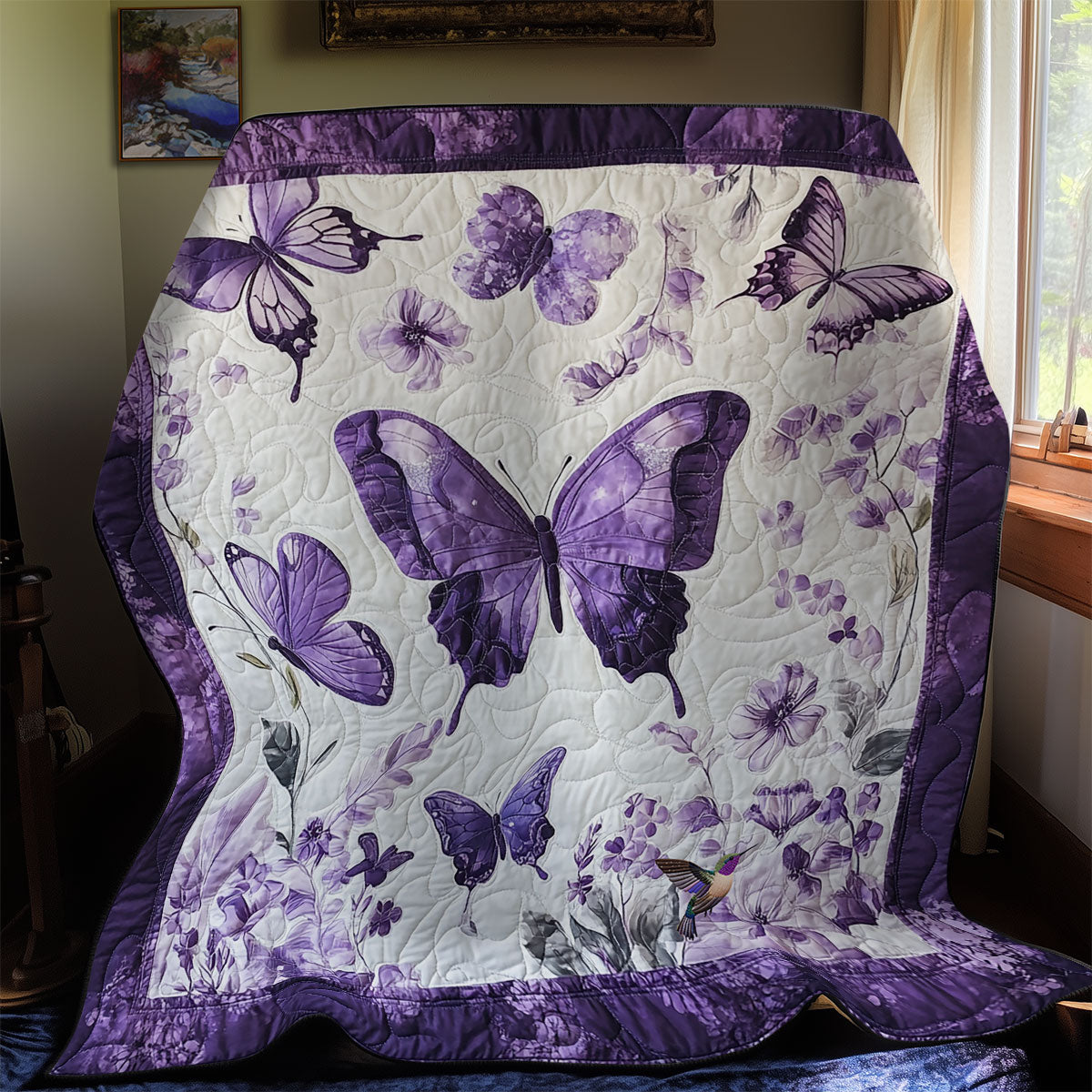 Purple Butterfly WY2011048CL Quilt