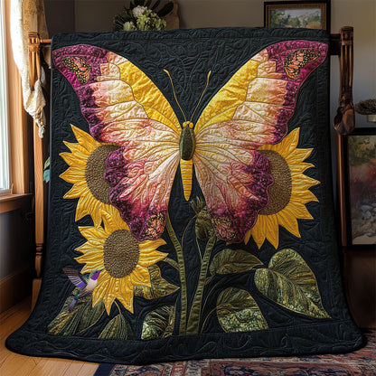 Fluttering Sunflower Butterfly WN1912030CL Quilt