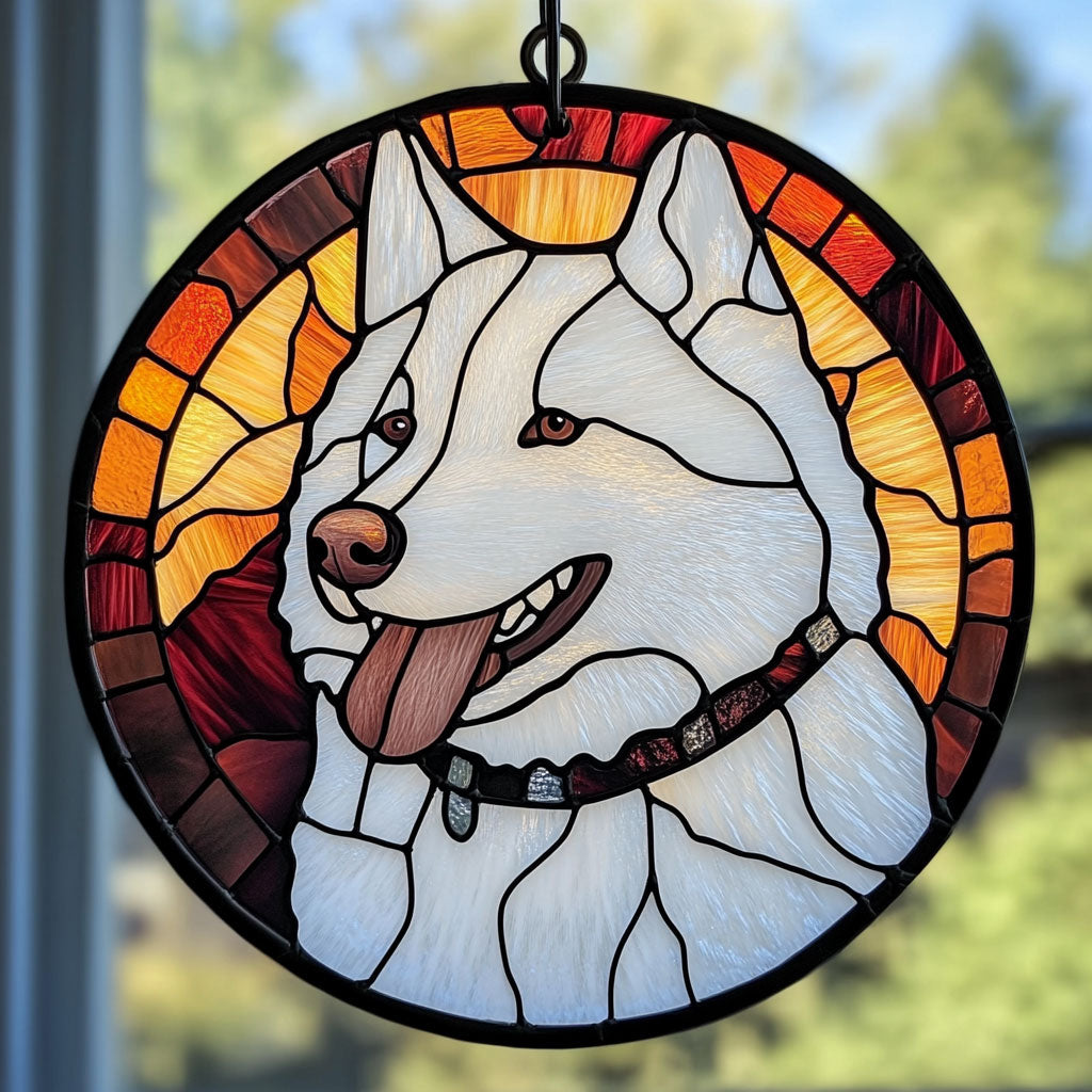 Samoyed WJ1511044CL Stained Glass Suncatcher