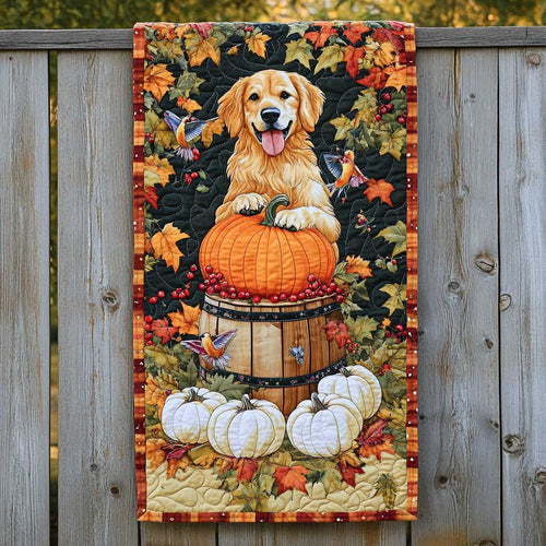 Golden Retriever Gourd Love WN2609092CL Quilted Table Runner