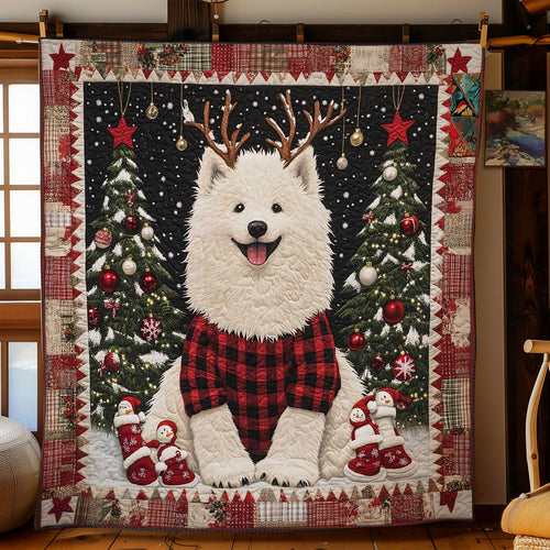 Samoyed Snowman Friends WN2510058CL Quilt