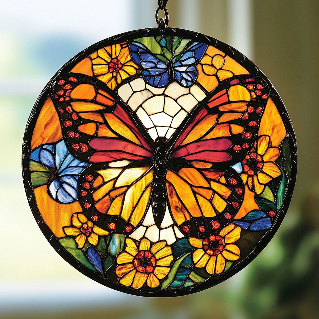 Butterfly WU3001002CL Stained Glass Suncatcher