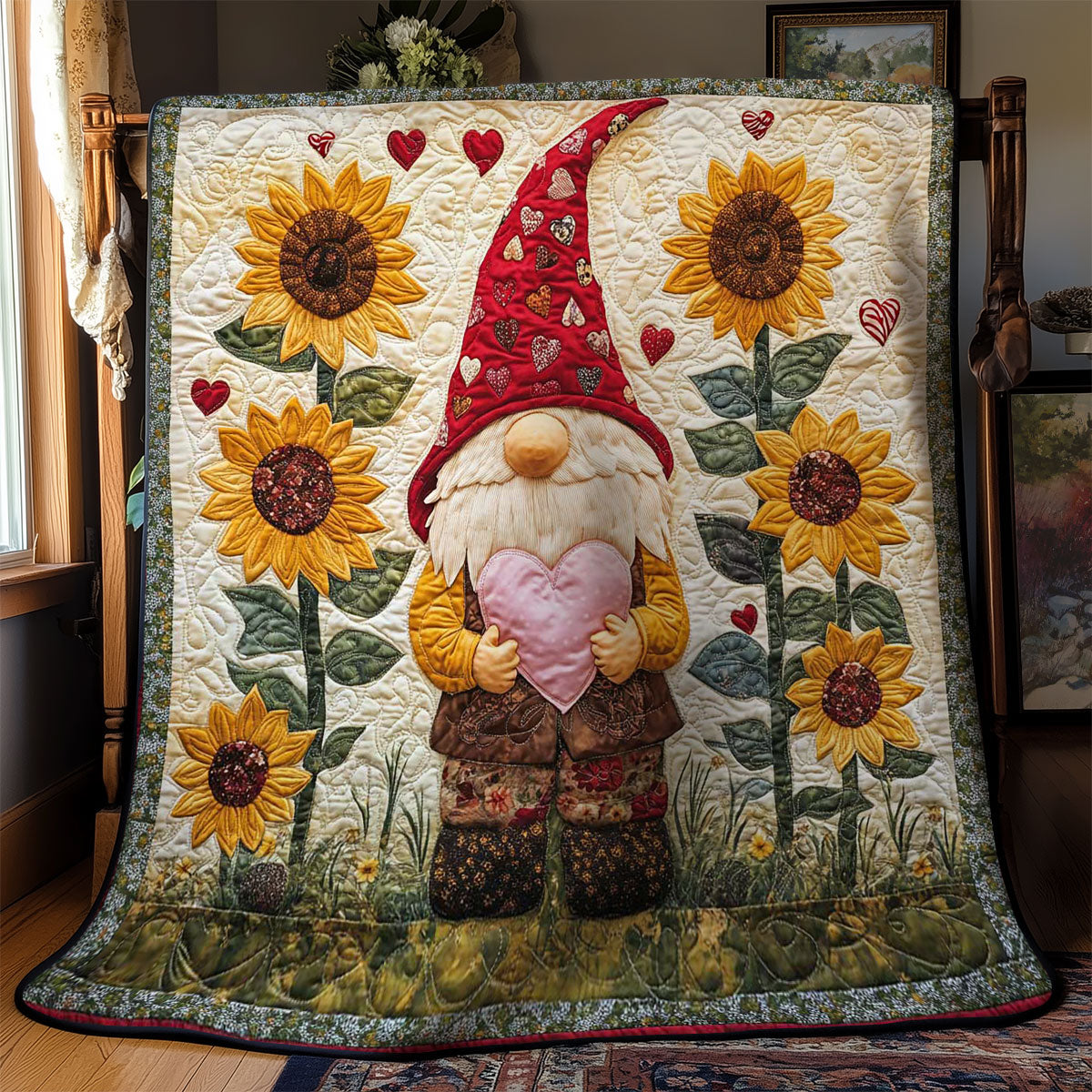 Sunflower Gnome WN2512003CL Quilt