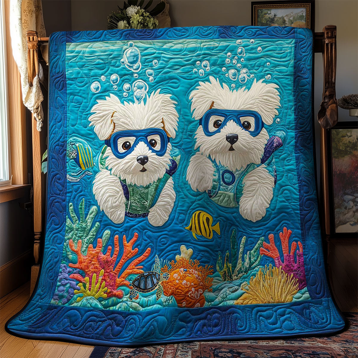 Westie Ocean Explorers WN0811056CL Quilt