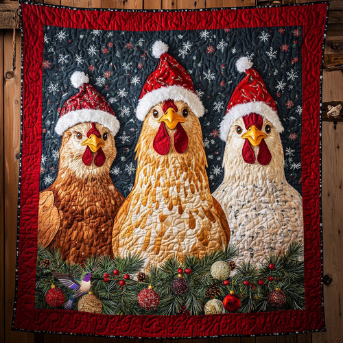 Chicken Christmas WX2410007CL Quilt