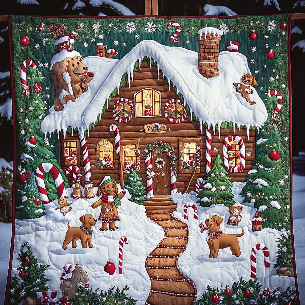 Dog Gingerbread Joy WN0710037CL Quilt