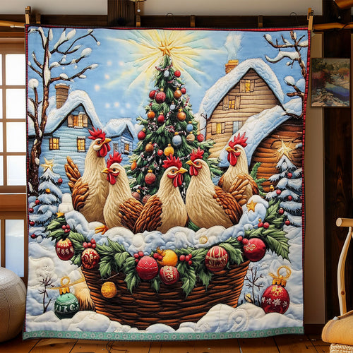 Chicken Christmas WX1211008CL Quilt