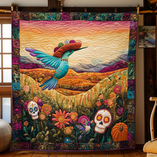 Hummingbird Fiesta Skulls WN2011132CL Quilt