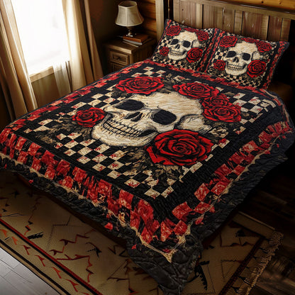 Red Roses Skull WJ2609023CL Duvet Cover Set