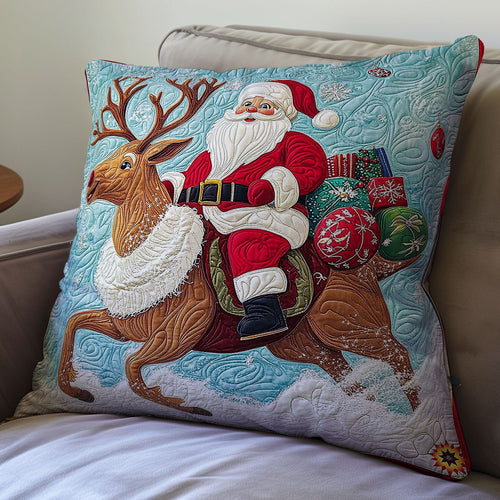 Santa Riding Reindeer WY1612119CL Quilt Pillow Case