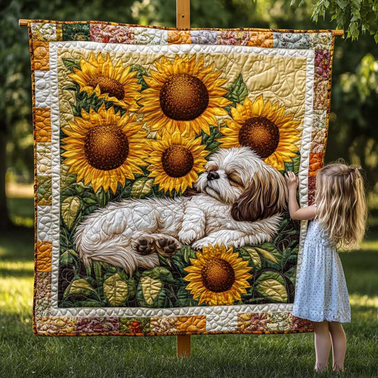 Shih Tzu Flower Sunflower Dreams WN2809063CL Quilt