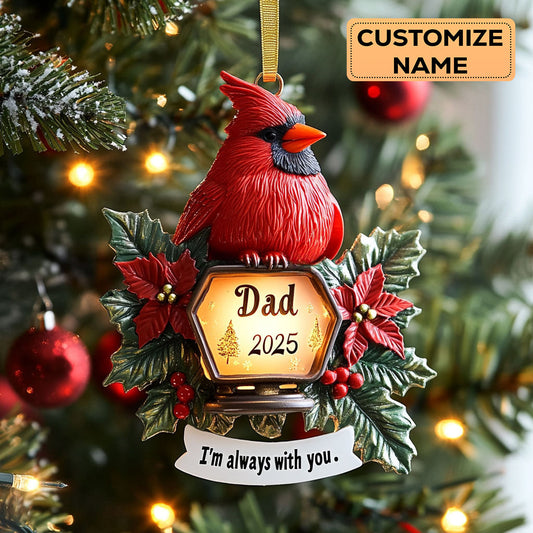 Dad’s Light Cardinal WN2110023CL Personalized Christmas Ornament
