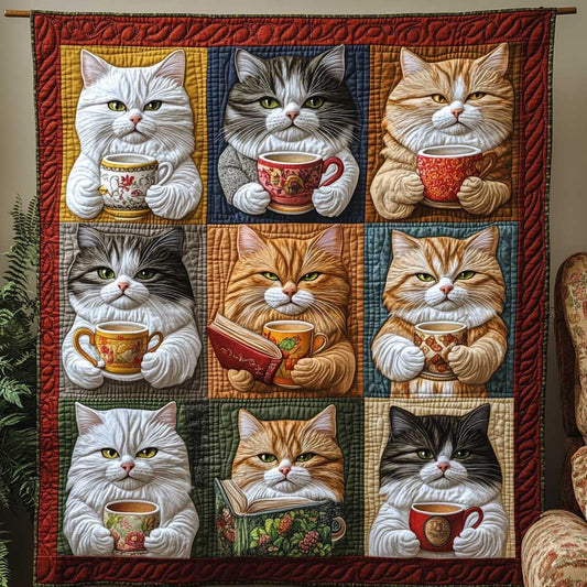 Reading  Routine Cat WP1009066CL Quilt