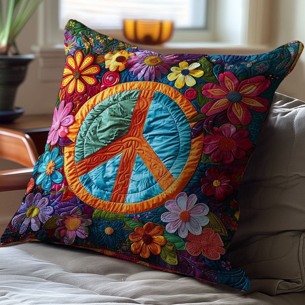 Trippy Hippie Sign WJ2009042CL Quilt Pillow Case