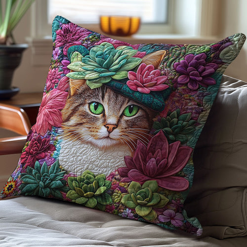 Succulent Cat WY1712099CL Quilt Pillow Case