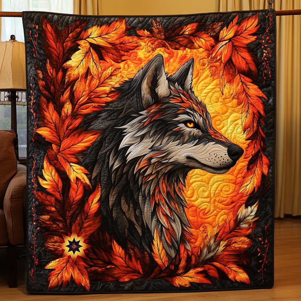 Fire Wolf Native American WP1411020CL Quilt