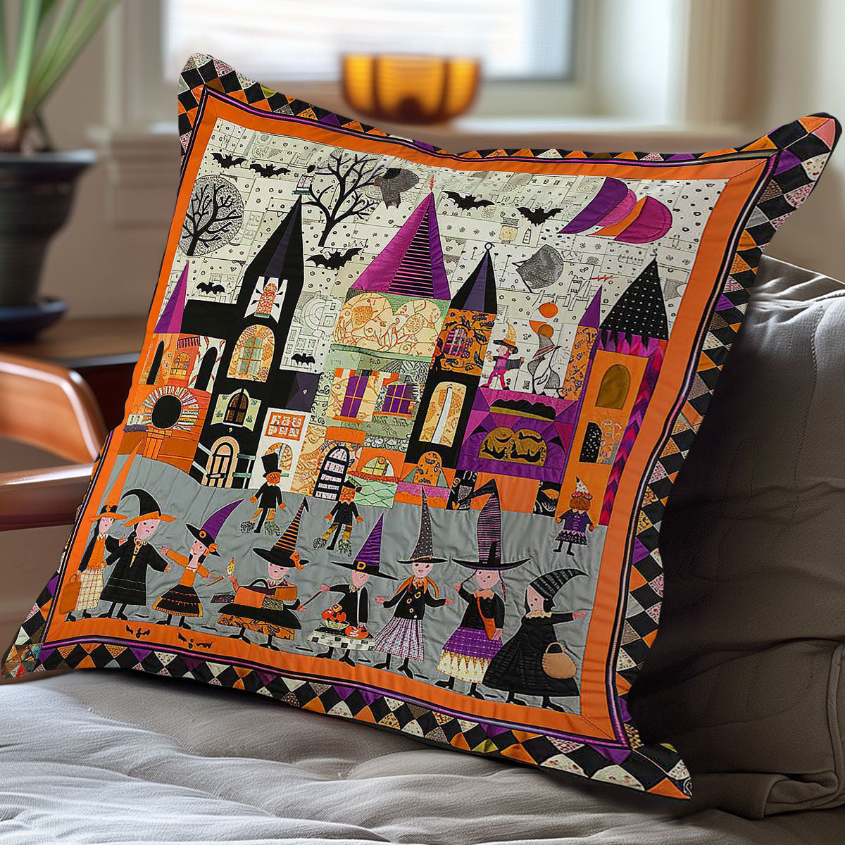 Halloween Witches' Trick Or Treat WN0310105CL Quilt Pillow Case