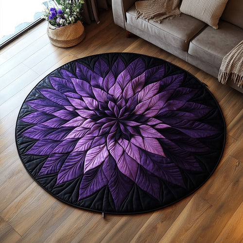 Purple Blooming WP1403053CL Quilted Round Mat