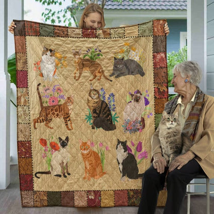 Cat Breeds Flower NI3108001YR Quilt