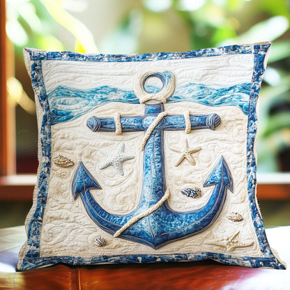 Blue Anchor Beach WP0108034CL Quilt Pillow Case